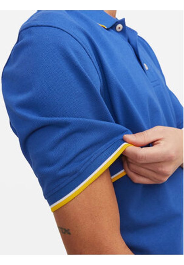 Jack & Jones - Jack&Jones Polo Bluwin 12169064 Niebieski Regular Fit. Typ kołnierza: polo. Kolor: niebieski. Materiał: bawełna