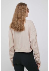 Reebok bluza H56391 damska kolor beżowy gładka. Kolor: beżowy. Materiał: włókno, dzianina, materiał. Długość rękawa: długi rękaw. Długość: długie. Wzór: gładki #3
