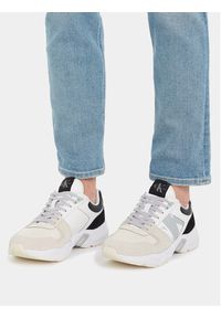 Calvin Klein Jeans Sneakersy Retro Tennis Laceup Nbs Lth Mix YM0YM00745 Biały. Kolor: biały. Materiał: skóra, zamsz #4