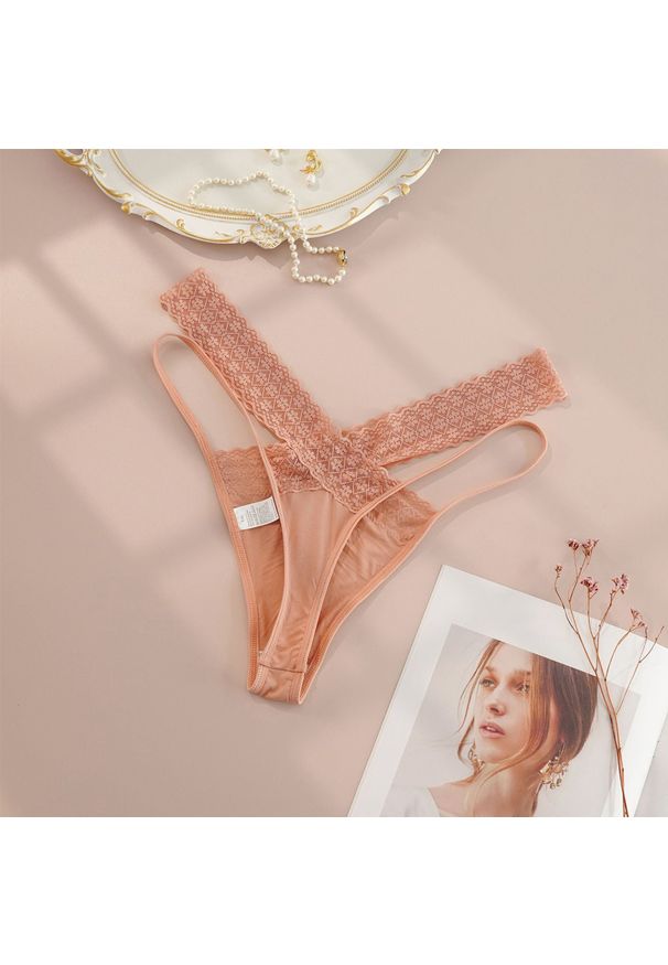 Intica - Majtki z koronką dla kobiet Imran. Kolor: różowy. Materiał: koronka. Wzór: koronka