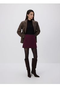 Reserved - Spódnico-szorty z dodatkiem wiskozy - burgundowy. Kolor: czerwony. Materiał: wiskoza #1