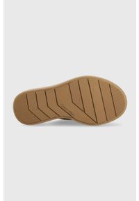 Calvin Klein klapki BUBBLE SLIDE - WOVEN damskie kolor beżowy na platformie HW0HW01468. Kolor: beżowy. Materiał: skóra, materiał. Wzór: gładki. Obcas: na platformie #4