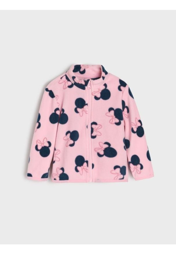 Sinsay - Polarowa bluza ze stójką Minnie Mouse - różowy. Typ kołnierza: kołnierzyk stójkowy. Kolor: różowy. Materiał: polar. Wzór: motyw z bajki