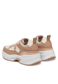 TOMMY HILFIGER - Tommy Hilfiger Sneakersy Th Chunky Runner FW0FW08474 Beżowy. Kolor: beżowy. Materiał: skóra #4