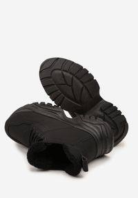 Born2be - Czarne Traperki Sneakersy Vices na Grubej Tłoczonej Platformie Typu Traperki Narrise. Okazja: na co dzień. Kolor: czarny. Materiał: jeans. Obcas: na platformie. Styl: casual #7
