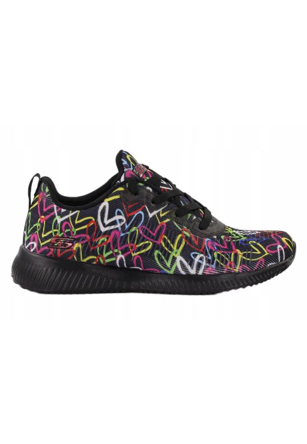 skechers - Buty na co dzień damskie SKECHERS BOBS SQUAD sportowe ozdobne. Okazja: na co dzień. Kolor: czarny. Model: Skechers Sport. Sport: turystyka piesza