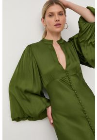 Birgitte Herskind sukienka kolor zielony maxi dopasowana. Kolor: zielony. Materiał: tkanina, guma. Typ sukienki: dopasowane. Długość: maxi #2