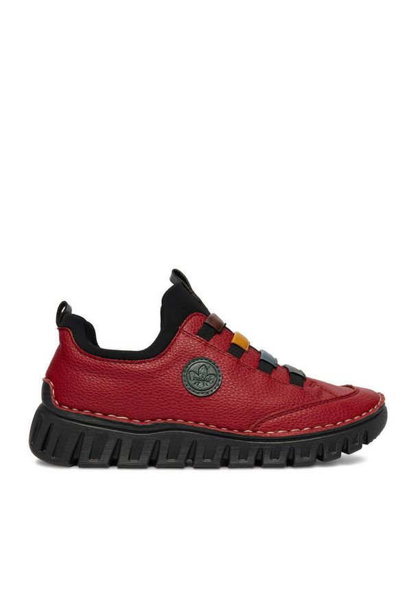 Sneakersy Rieker. Kolor: czerwony