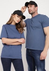 Born2be - Granatowa Koszulka Pixyphe. Okazja: na co dzień. Kolor: niebieski. Styl: klasyczny, casual, elegancki