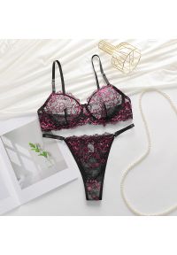 Intica - Komplet bielizny koronkowej z haftem elegancki Betty. Kolor: wielokolorowy. Materiał: koronka. Wzór: haft #1