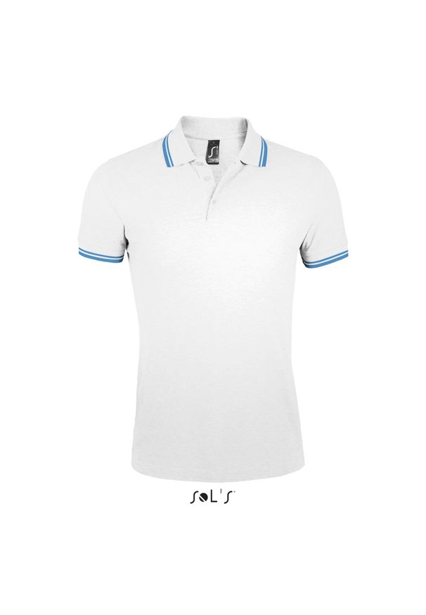 SOL'S - Polo Sol's Pasadena. Typ kołnierza: polo. Kolor: wielokolorowy, biały, zielony. Styl: elegancki