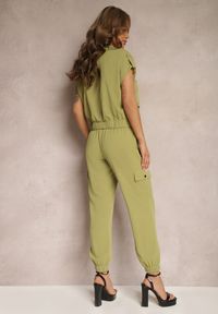 Renee - Ciemnozielony 2-częściowy Komplet z Bluzką i Spodniami Ezrala. Kolor: zielony. Wzór: aplikacja #5
