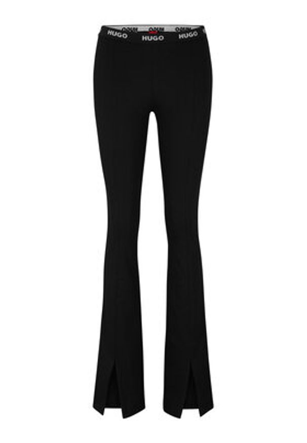Hugo Spodnie materiałowe Haskanna 50493781 Czarny Slim Fit. Kolor: czarny. Materiał: syntetyk
