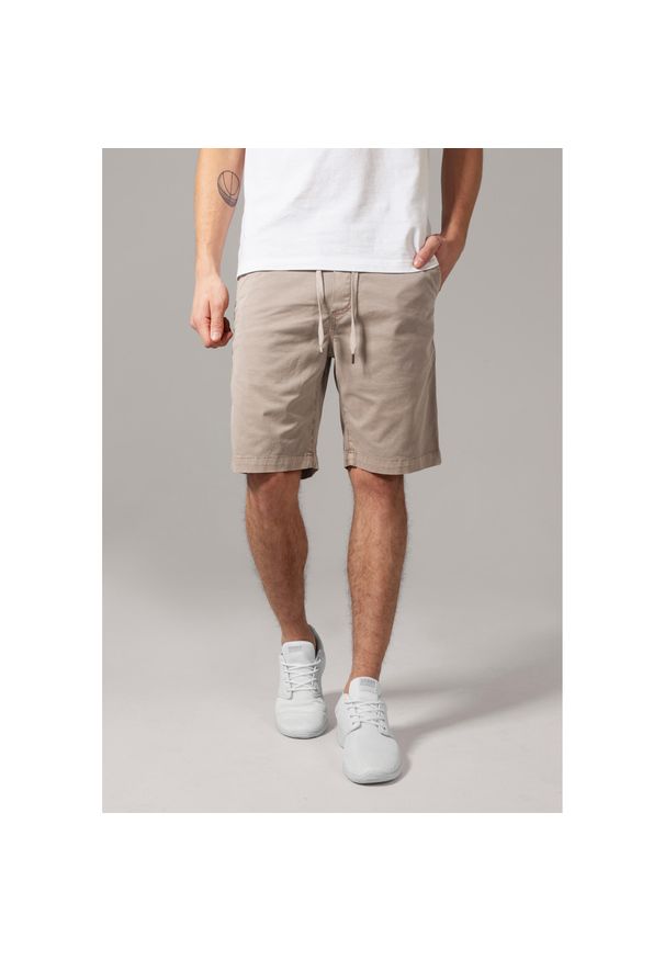 Urban Classics - Szorty Urban Classic stretch twill jogg. Kolor: biały. Długość: krótkie. Sezon: lato