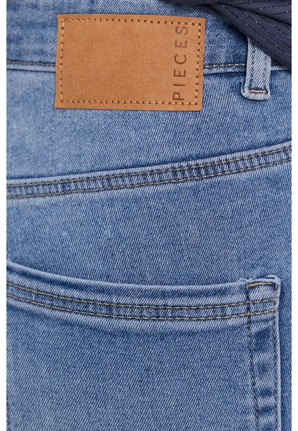 Pieces Jeansy damskie high waist. Stan: podwyższony. Kolor: niebieski