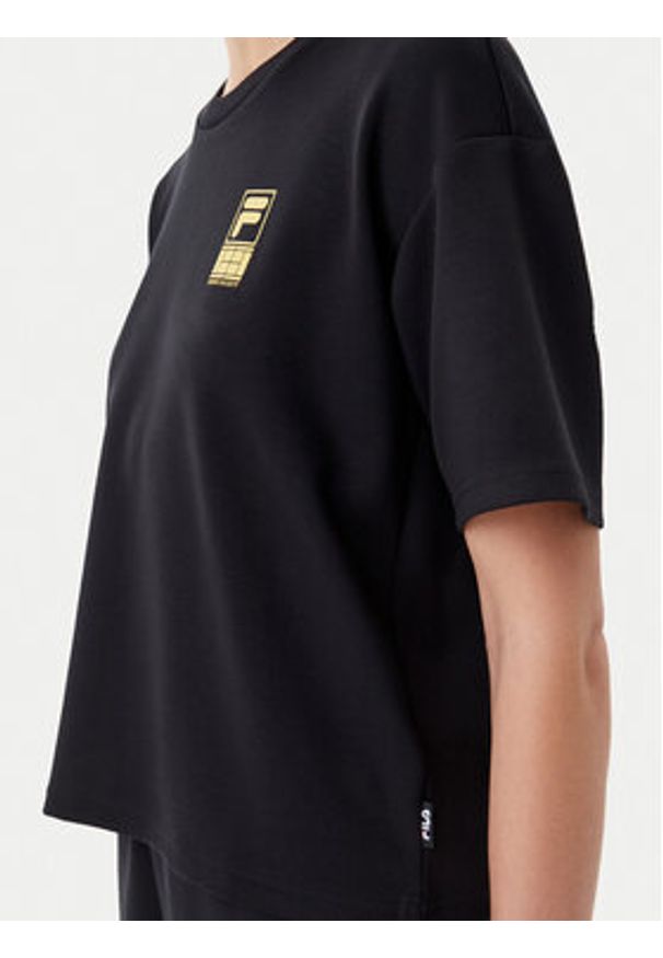 Fila T-Shirt Lisakovsk FAW1044 Czarny Loose Fit. Kolor: czarny. Materiał: syntetyk