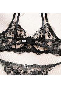 Intica - Komplet bielizny koronkowej z haftem na specjalne okazje Levica. Kolor: czarny. Materiał: koronka. Wzór: haft #6