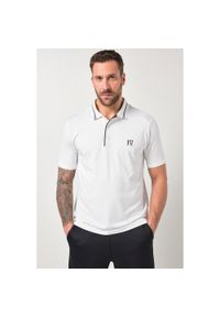 JAY-PI - Męska Funkcyjna koszulka polo tenis rękaw 1/2 QuickDry. Typ kołnierza: polo. Kolekcja: plus size. Kolor: biały. Materiał: poliester, elastan, materiał #1