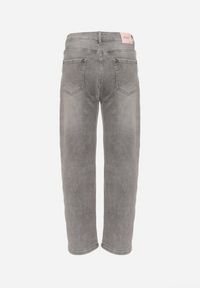Born2be - Szare Jeansy Mom Fit z Wysokim Stanem Milapia. Okazja: na co dzień. Stan: podwyższony. Kolor: szary. Długość: długie. Styl: casual, retro, elegancki #6