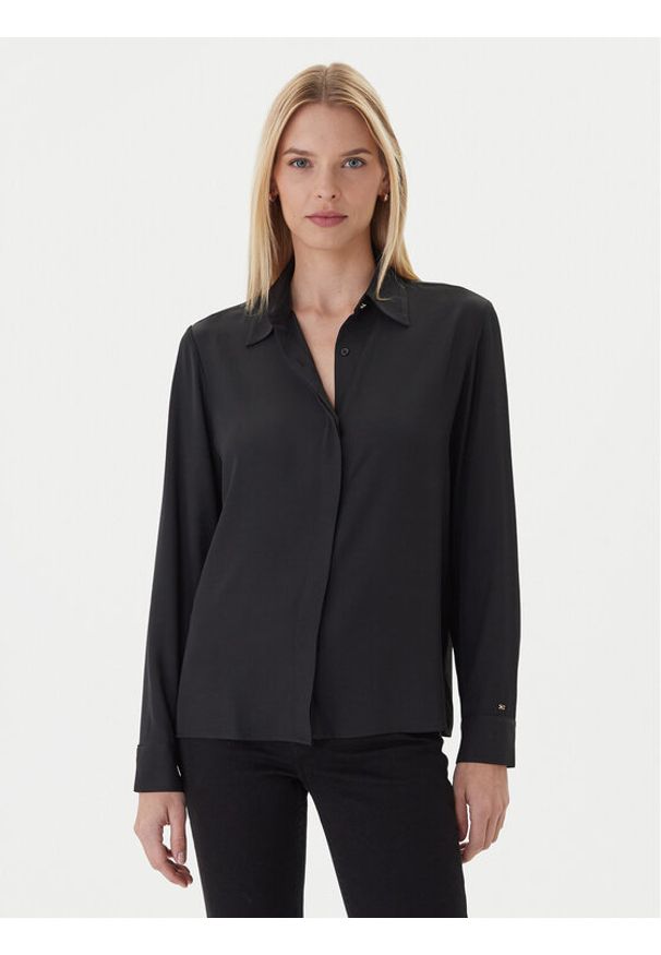 TOMMY HILFIGER - Tommy Hilfiger Koszula WW0WW46597 Czarny Regular Fit. Kolor: czarny. Materiał: wiskoza