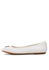 TOMMY HILFIGER - Tommy Hilfiger Baleriny Round Th Ballerina FW0FW07132 Biały. Kolor: biały. Materiał: skóra #4