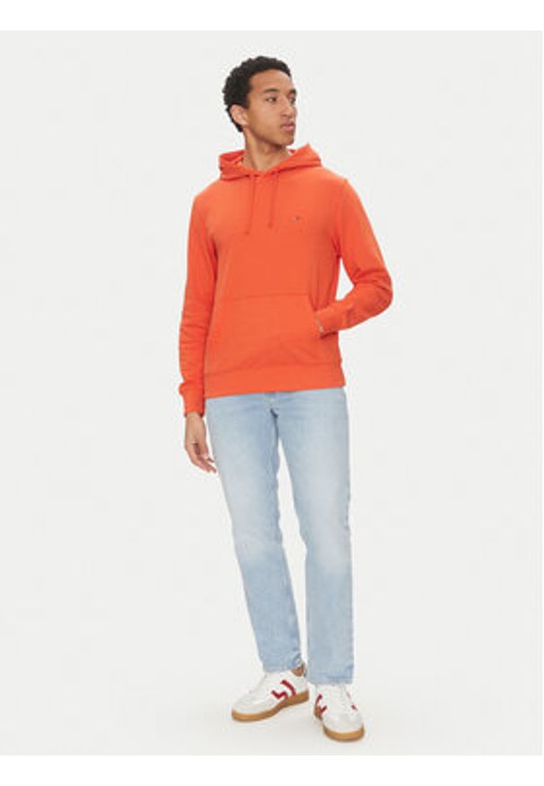TOMMY HILFIGER - Tommy Hilfiger Bluza Essential MW0MW37235 Pomarańczowy Regular Fit. Kolor: pomarańczowy. Materiał: bawełna