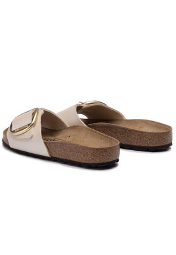 Birkenstock Klapki Madrid Big Buckle 1015279 Beżowy. Kolor: beżowy. Materiał: skóra