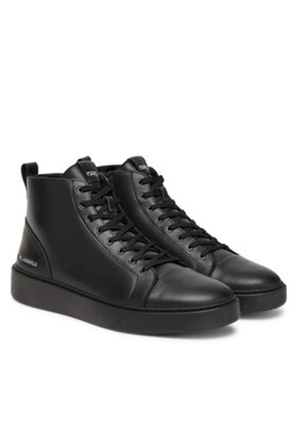 Karl Lagerfeld - KARL LAGERFELD Sneakersy Flint II KL53354L Czarny. Kolor: czarny. Materiał: skóra