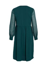 Vila Sukienka codzienna Falia 14084475 Zielony Regular Fit. Okazja: na co dzień. Kolor: zielony. Materiał: syntetyk. Typ sukienki: proste. Styl: casual