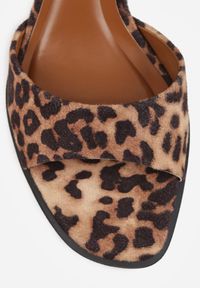 Born2be - Panterkowe Minimalistyczne Klapki na Szpilce VICES z Imitacji Zamszu Fodita. Okazja: na co dzień. Materiał: zamsz. Obcas: na szpilce. Styl: casual, elegancki. Wysokość obcasa: średni #6