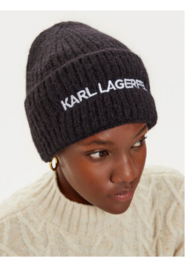 Karl Lagerfeld - KARL LAGERFELD Czapka 246W3411 Czarny. Kolor: czarny. Materiał: materiał, wełna