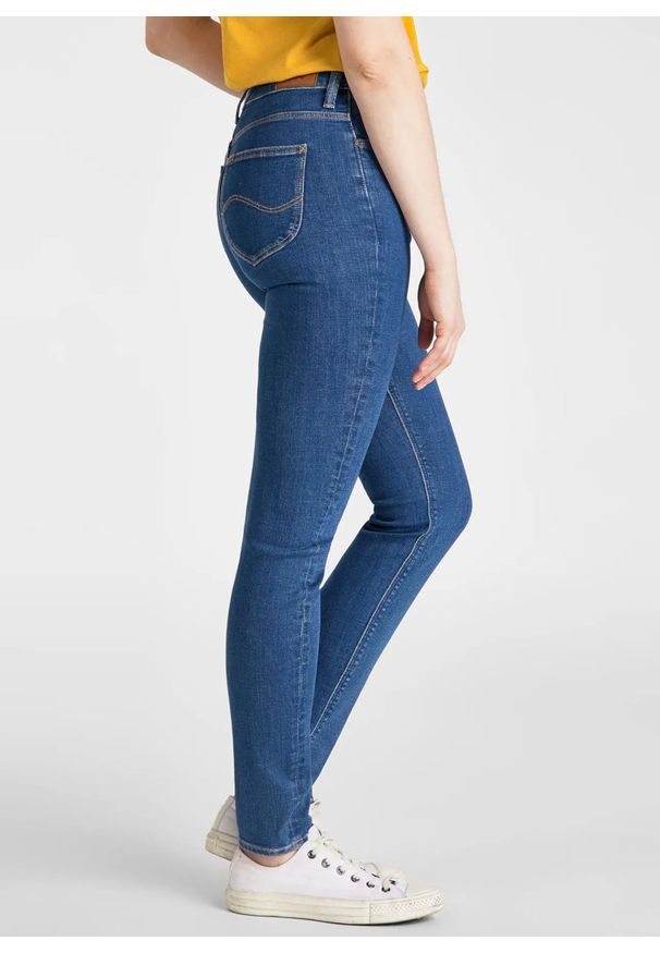 Lee - LEE SCARLETT SKINNY HIGH WAIST DAMSKIE SPODNIE JEANSOWE BRIGHT STONE L626MANS 112114276. Stan: podwyższony