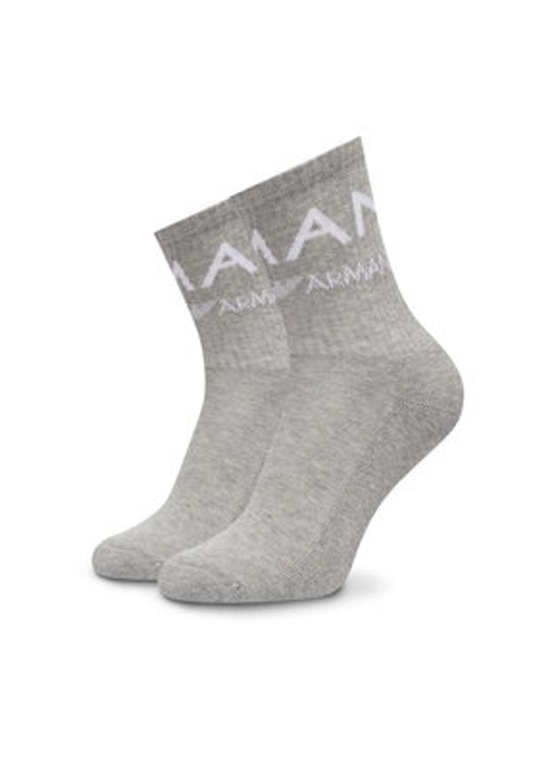 Emporio Armani Underwear Zestaw 2 par wysokich skarpet damskich 292303 4F227 00948 Szary. Kolor: szary. Materiał: bawełna, materiał