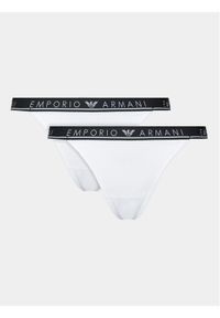 Emporio Armani Underwear Komplet 2 par stringów 164522 3F227 00010 Biały. Kolor: biały. Materiał: bawełna