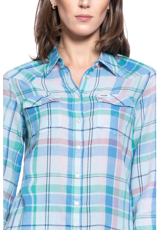 Wrangler - DAMSKA KOSZULA WRANGLER WESTERN CHECK SHIRT CASHMERE BLUE W5N1OBX2B 112130258