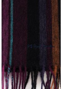 PS PAUL SMITH - PS Paul Smith szalik wełniany kolor fioletowy wzorzysty. Kolor: fioletowy. Materiał: wełna