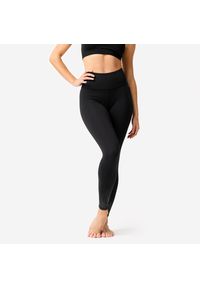 DOMYOS - Legginsy do tańca nowoczesnego damskie Domyos wysoki stan.. Stan: podwyższony. Kolor: czarny, szary, wielokolorowy. Materiał: elastan, poliamid, materiał. Sport: taniec #1