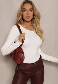 Renee - Biały Sweter z Wiskozą i Modalem w Klasycznym Stylu Nalissea. Okazja: na co dzień, na spacer. Kolor: biały. Materiał: wiskoza. Długość: długie. Sezon: jesień, wiosna. Styl: klasyczny #4
