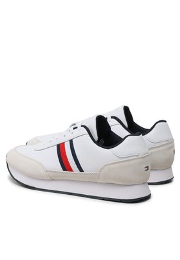 TOMMY HILFIGER - Tommy Hilfiger Sneakersy Core Eva Runner Corporate Lea FM0FM04397 Biały. Kolor: biały. Materiał: skóra