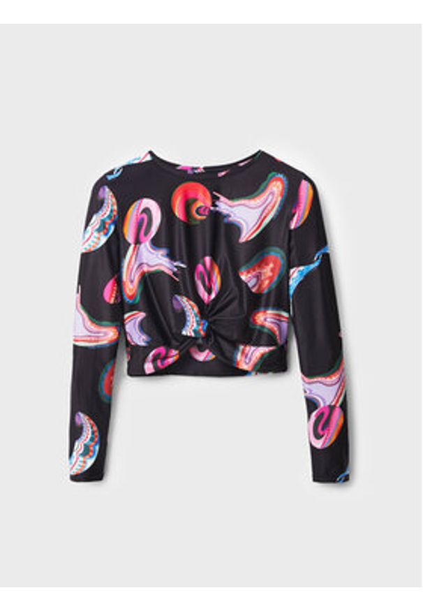 Desigual Bluzka MONSIEUR CHRISTIAN LACROIX Smile 22WWTK76 Czarny Slim Fit. Kolor: czarny. Materiał: syntetyk