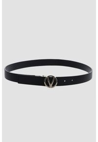 Valentino by Mario Valentino - VALENTINO Czarny pasek damski Roof Plaque Buckle Belt, Rozmiar XS. Kolor: czarny