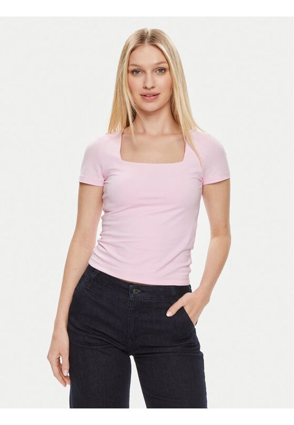 Noisy may - Noisy May T-Shirt Mik 27029540 Różowy Slim Fit. Kolor: różowy. Materiał: bawełna