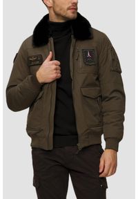Aeronautica Militare - AERONAUTICA MILITARE Zielona męska kurtka Iconic Pilot, Rozmiar 52. Kolor: zielony. Materiał: poliamid