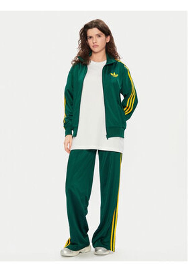 Adidas - adidas Bluza adicolor Classic Firebird JP2299 Zielony Loose Fit. Kolor: zielony. Materiał: syntetyk