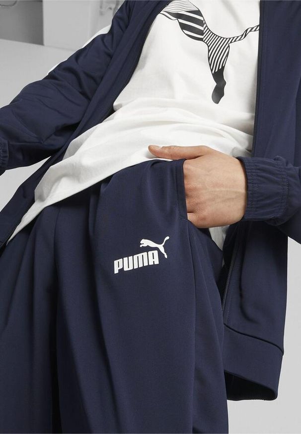 Puma - Męski strój bejsbolowy Tricot PUMA Navy Blue. Kolor: biały, wielokolorowy, niebieski, czarny. Materiał: dresówka