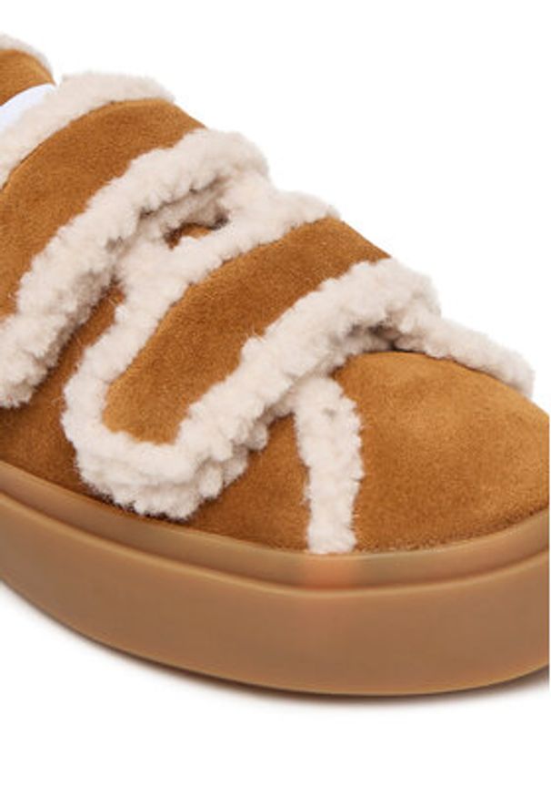 Inuikii Sneakersy Shearling Low Velcro 1001.001.0231 Brązowy. Kolor: brązowy. Materiał: zamsz, skóra