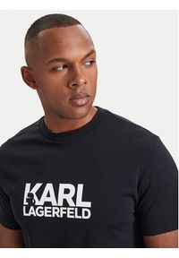 Karl Lagerfeld - KARL LAGERFELD T-Shirt 755780 564235 Granatowy Regular Fit. Typ kołnierza: dekolt w karo. Kolor: niebieski. Materiał: bawełna #2