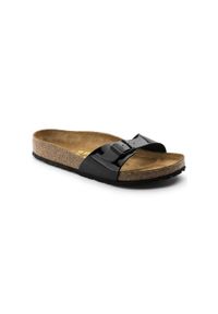 Klapki damskie Birkenstock 040303. Kolor: czarny. Materiał: materiał, skóra, syntetyk