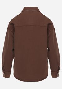 Renee - Brązowa Jeansowa Kurtka Koszulowa z Bawełny z Kieszeniami Desreta. Kolor: brązowy. Materiał: jeans, bawełna #6
