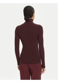 Elisabetta Franchi Golf MK-11B-56E2-V290 Bordowy Slim Fit. Typ kołnierza: golf. Kolor: czerwony. Materiał: syntetyk